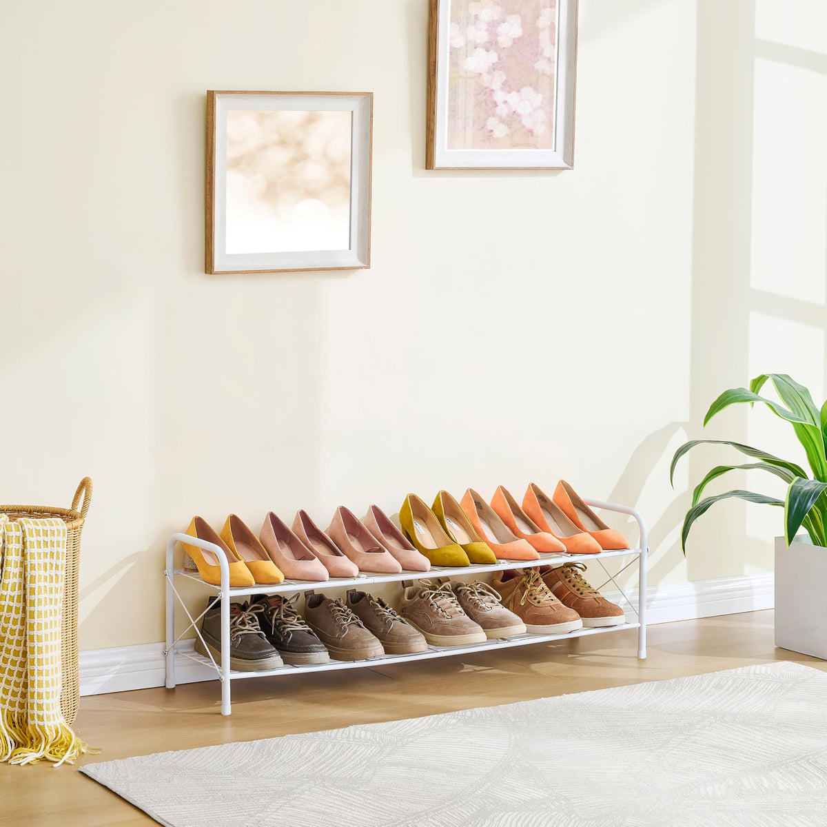 Hoctieon Waterproof-Durable Shoe Rack resists moisture and rust in damp spaces