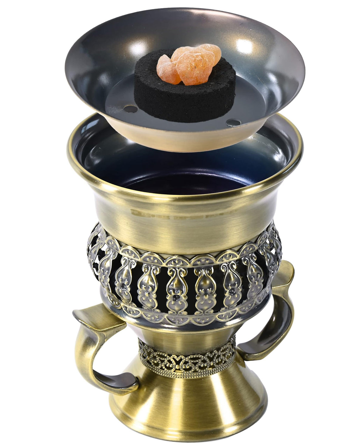 HOCUROAY Bakhoor burner supports 33 mm charcoal discs for steady burn.
