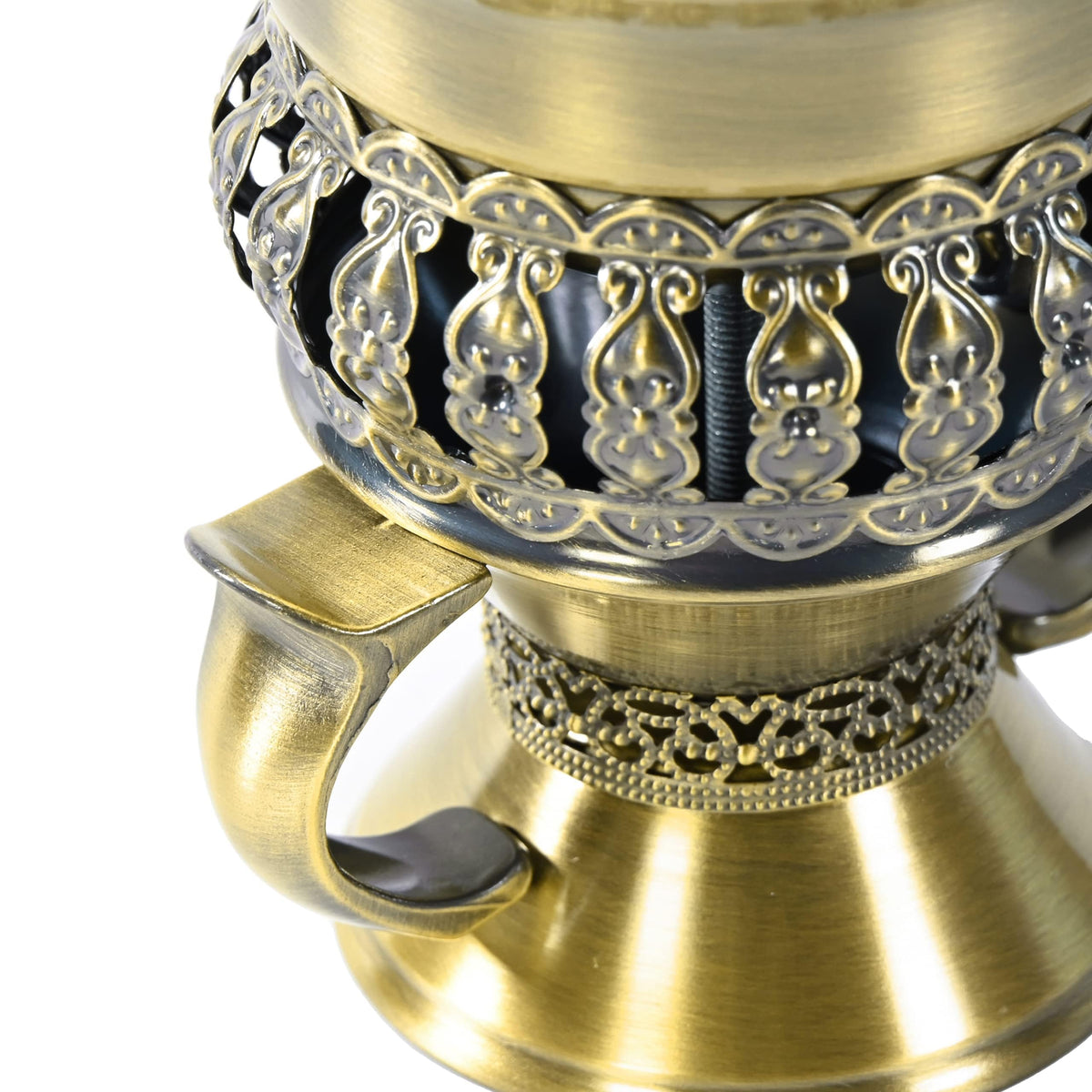 HOCUROAY Bakhoor burner includes metal tongs for safe handling.