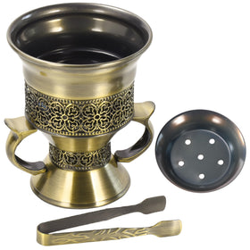 HOCUROAY frankincense burner with metal body and handle for durable use.