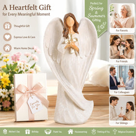 Hodao angel figurine in soft neutral tones for shelf display