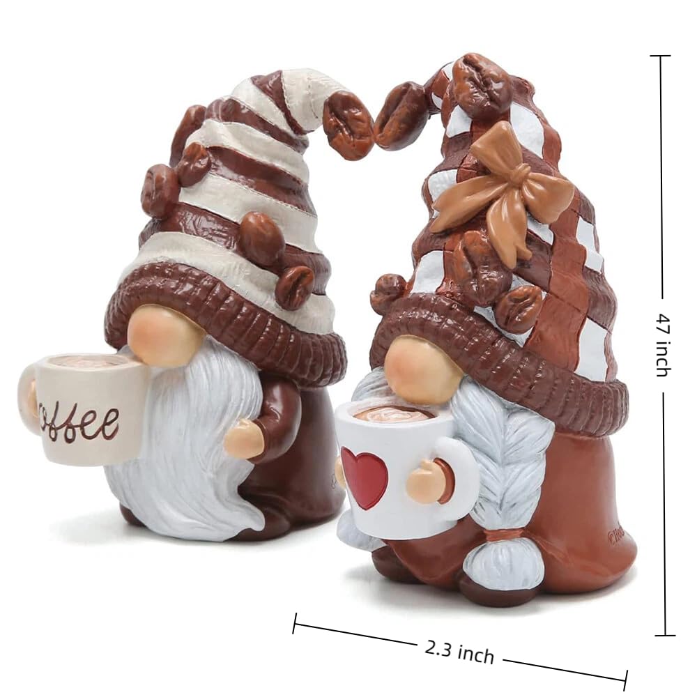 Hodao coffee gnomes striped hats add whimsy to desks and shelves.