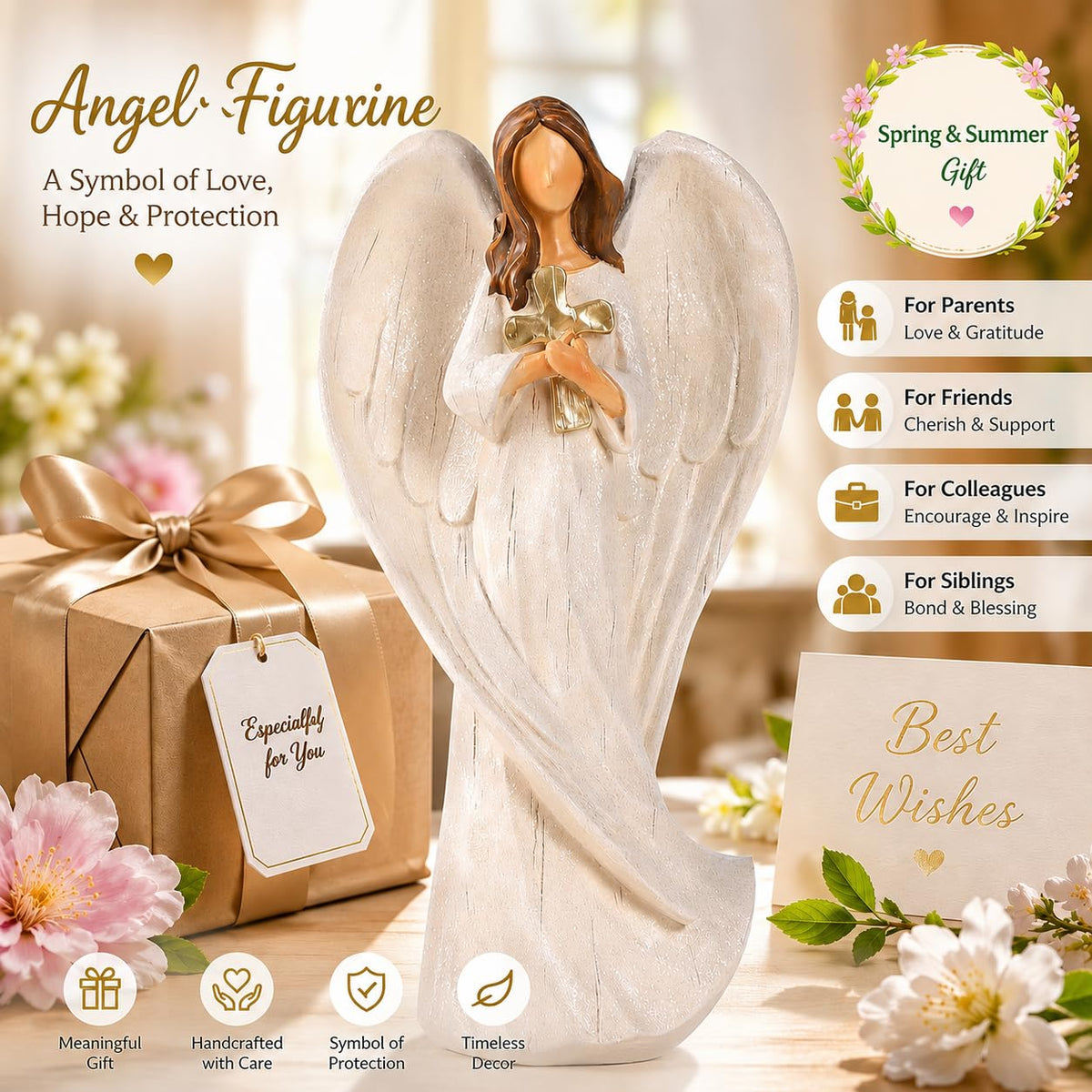 Hodao Easter-seasonal angel decor complements spring celebrations