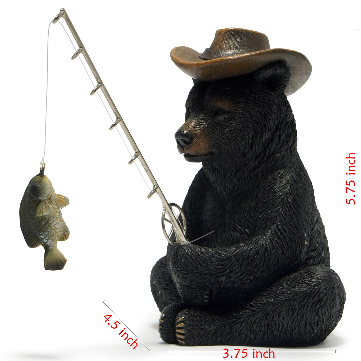 Hodao gift ready bear figurine ideal for fishing enthusiasts.
