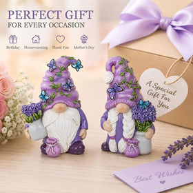 Hodao Lavender Dream Gnome with bouquet invites lavender-inspired beauty to rooms