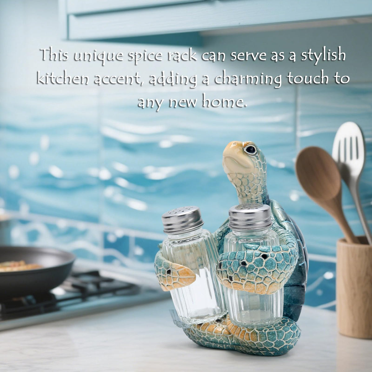 Hodao salt and pepper holder turtle suitable for kitchen and bar counters.