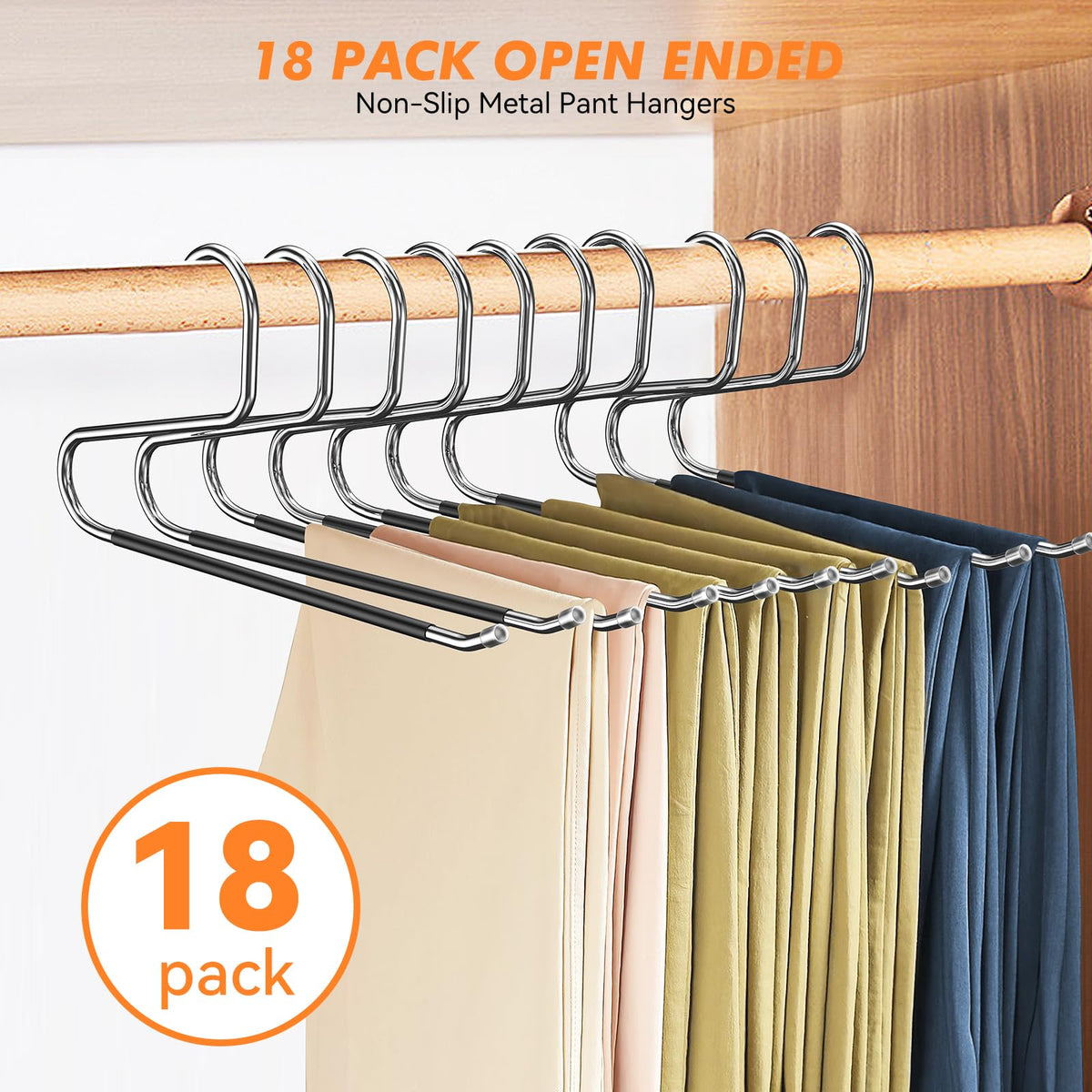 Hodola anti-corrosion metal pant hanger with durable build for long-lasting use