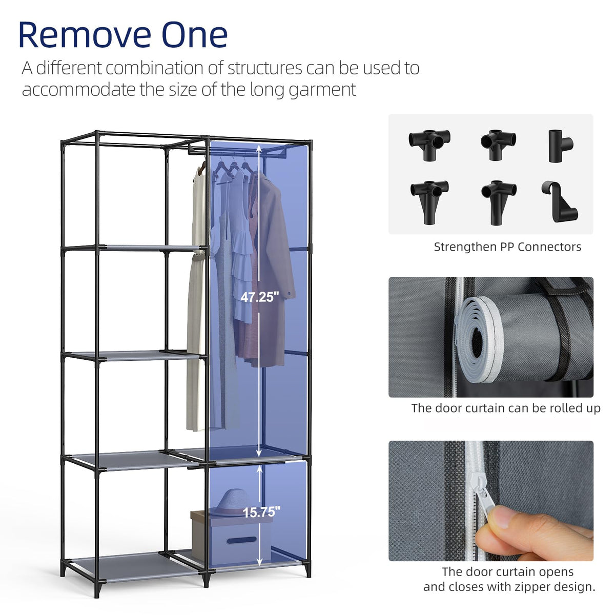 HODYANN dust cover on closet protects fabrics from dust