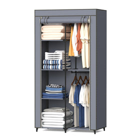 HODYANN portable closet overview with sturdy frame for organized garments