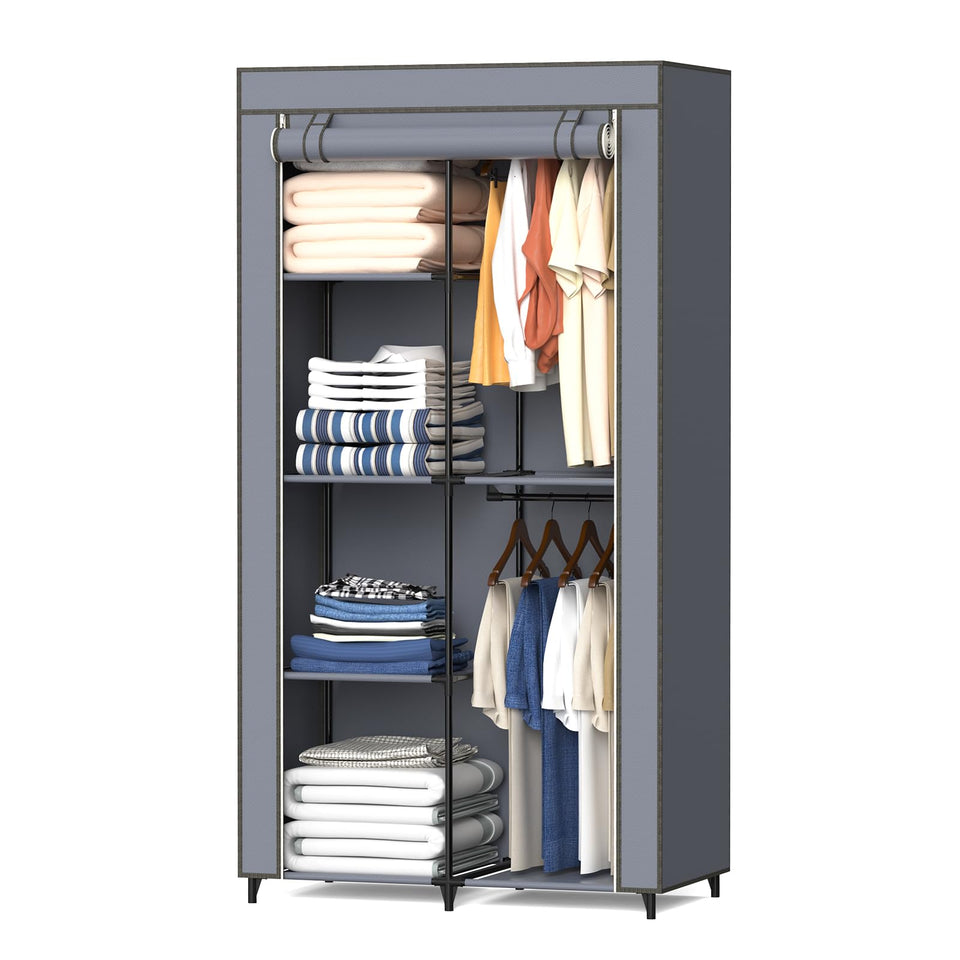 HODYANN portable closet overview with sturdy frame for organized garments