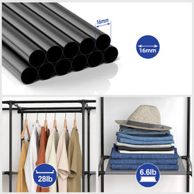 HODYANN ten shelf system maximizes wardrobe organization in gray closet