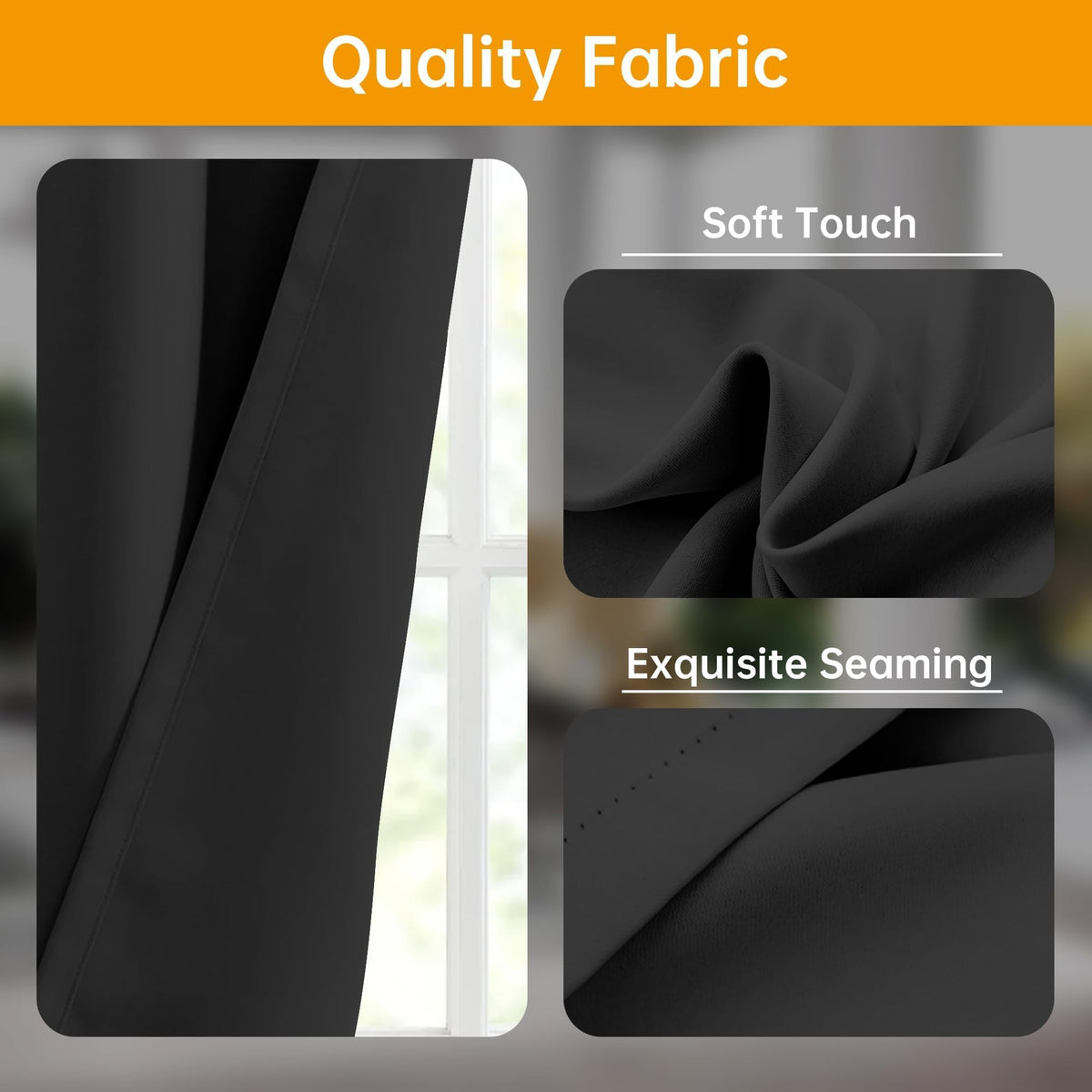 Hoeflife blackout curtain drape demonstrates privacy and light control in living spaces.