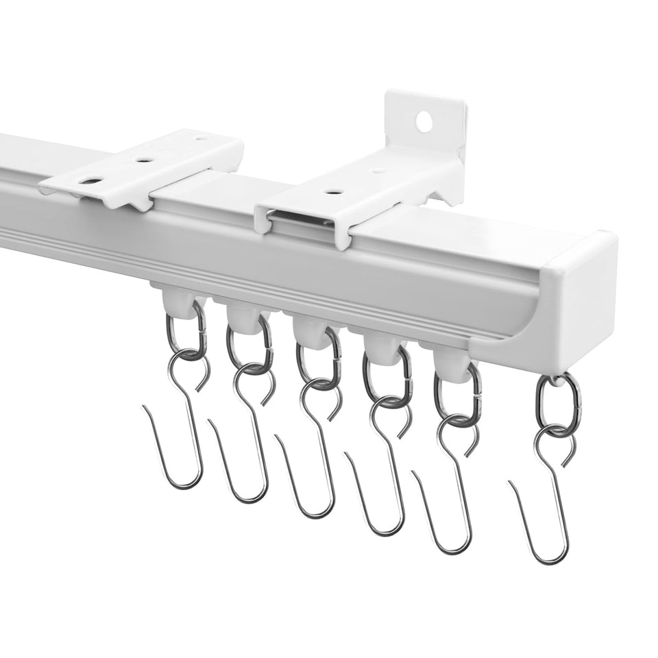 Hoeflife ceiling curtain track setup with smooth, quiet glide for living rooms.