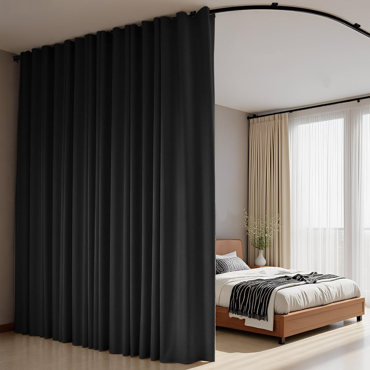 Hoeflife easy-install curtain track lets you refresh spaces quickly
