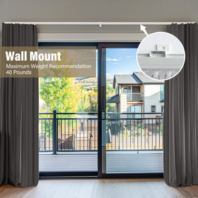 Hoeflife room divider setup using 3 ft track sections for wide openings.