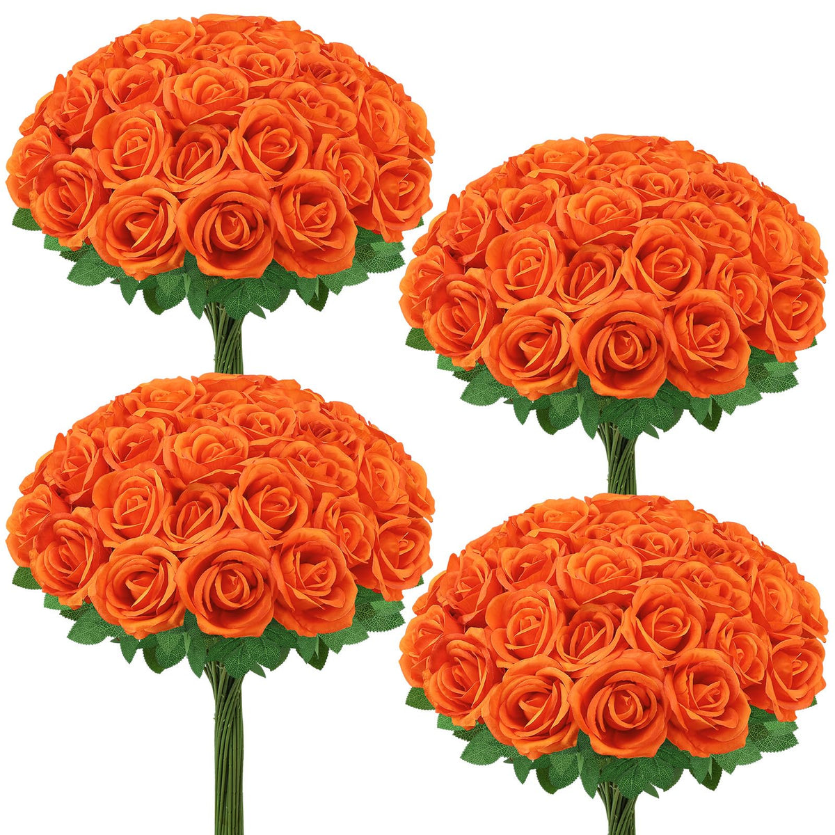 Hoemwarm 36-orange roses easy care dusting and reshaping for reusable decor