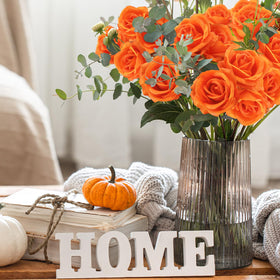 Hoemwarm 36-orange roses wedding centerpiece with durable silk leaves for chic tables