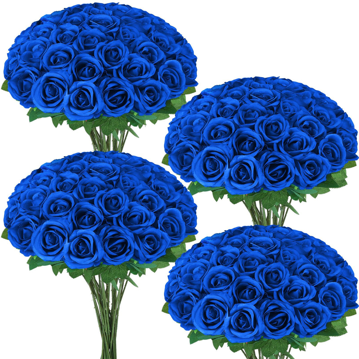 Hoemwarm bridal rose arrangements elevate celebrations with deep blue hues.