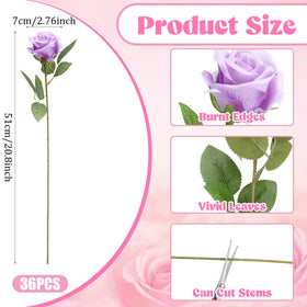 Hoemwarm long-stem artificial roses close-up shows lifelike petals.