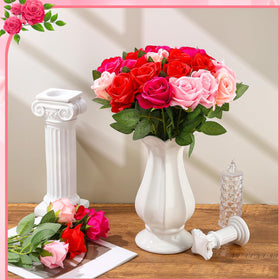 Hoemwarm rose bouquet centerpiece for elegant DIY wedding decor.