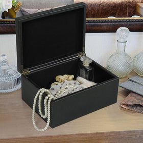 HofferRuffer faux leather box sits neatly on a desk for daily organization.