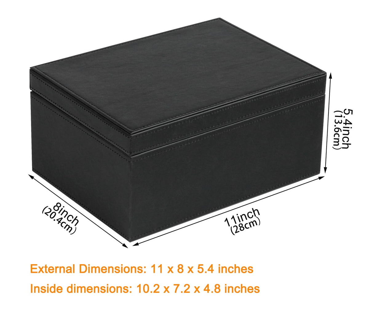 HofferRuffer large wooden keepsake box, ideal for jewelry and keepsakes on your desk.