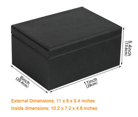 HofferRuffer large wooden keepsake box, ideal for jewelry and keepsakes on your desk.
