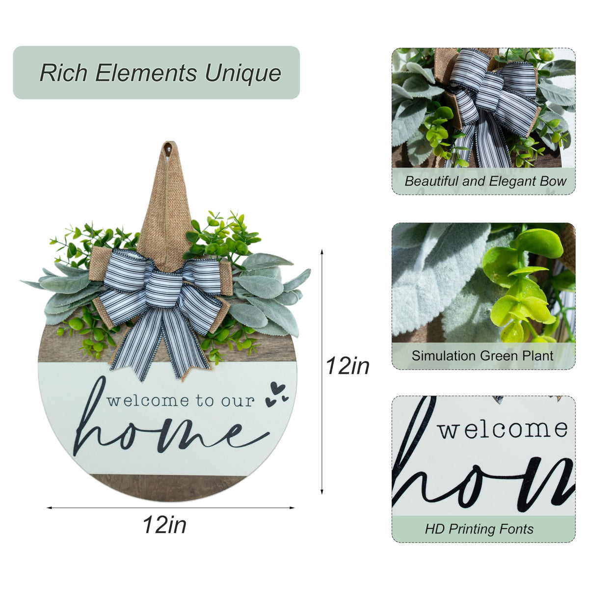 Hofir Welcome Sign for outdoor porch decor creates inviting entry.