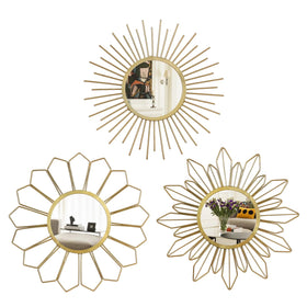 Hogardeck sunburst mirrors 11-inch trio add reflective depth to living spaces.