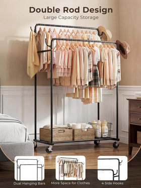 HogHow metal-frame clothes rack emphasizes sturdy daily storage