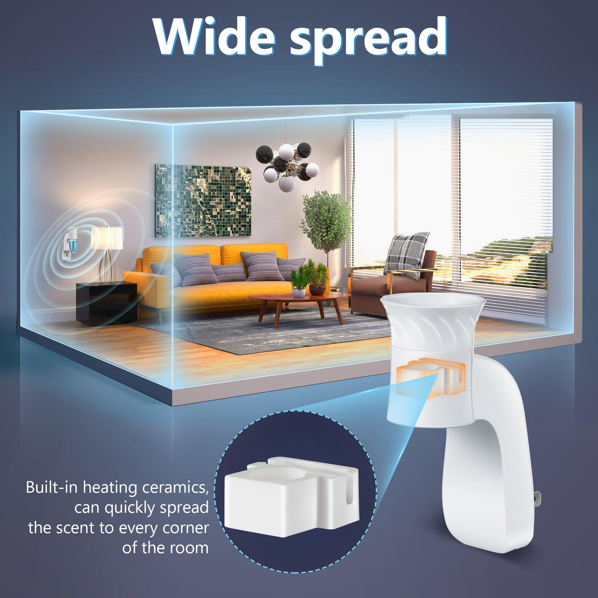 Hohean white wall diffuser ideal for home or office ambiance