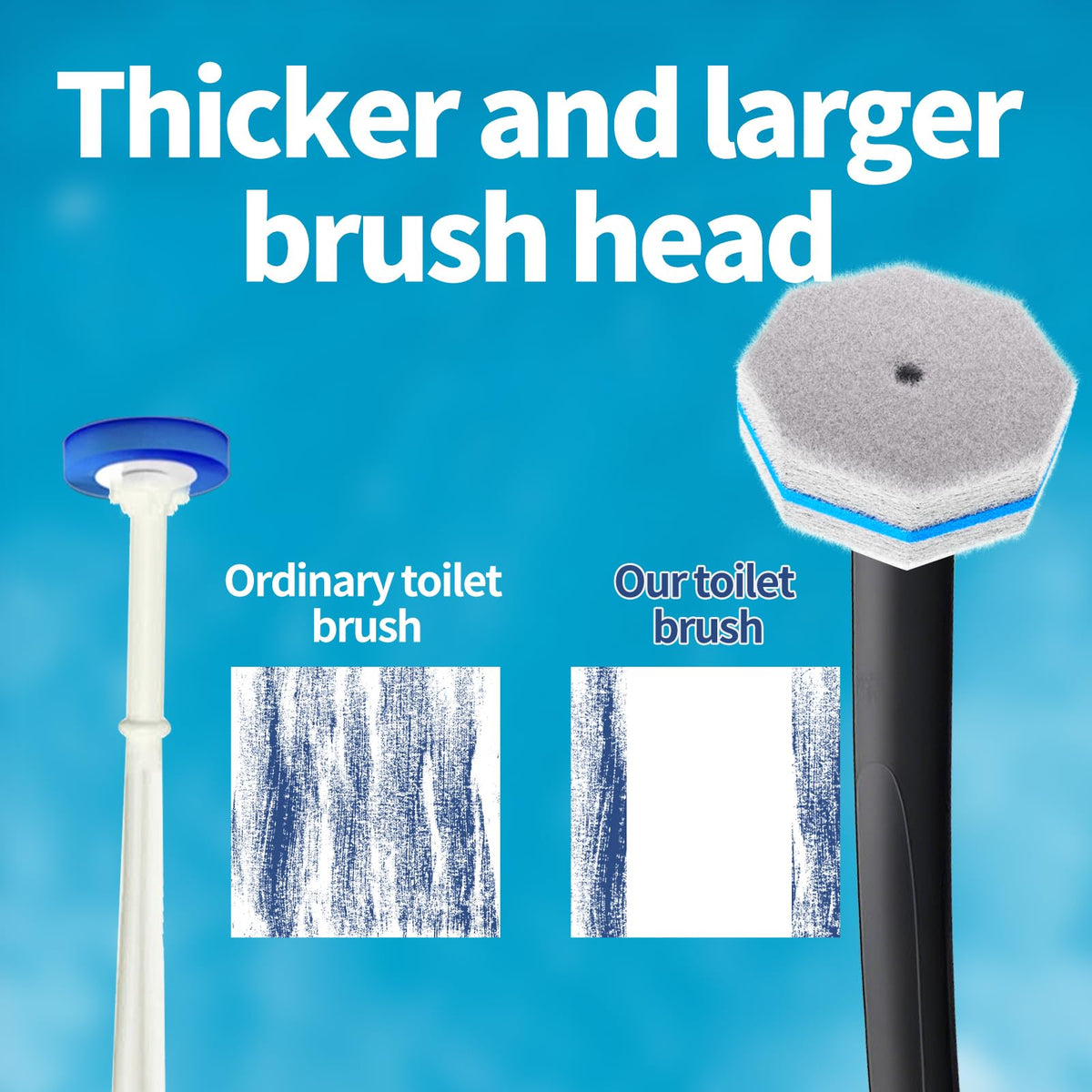 Hohoky octagonal sponge head cleans hard-to-reach edges.