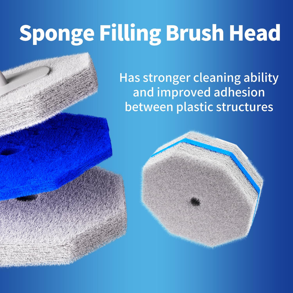 Hohoky octagonal sponge head reaches under rims for deep cleaning