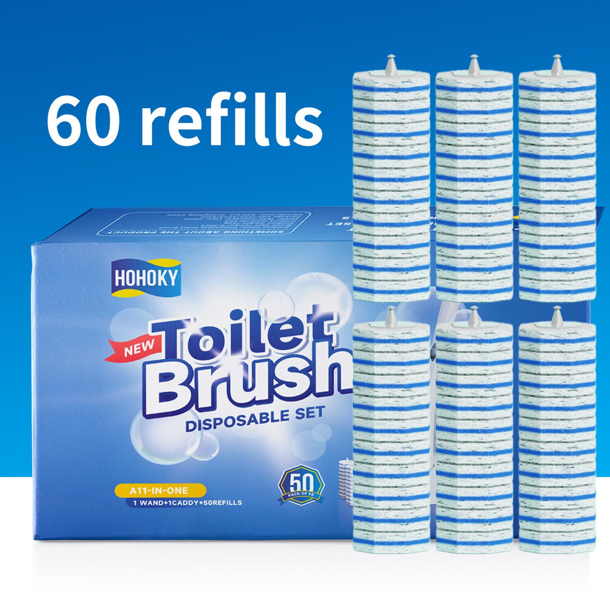 Hohoky self-cleaning brush head with cleaner keeps bathroom maintenance simple