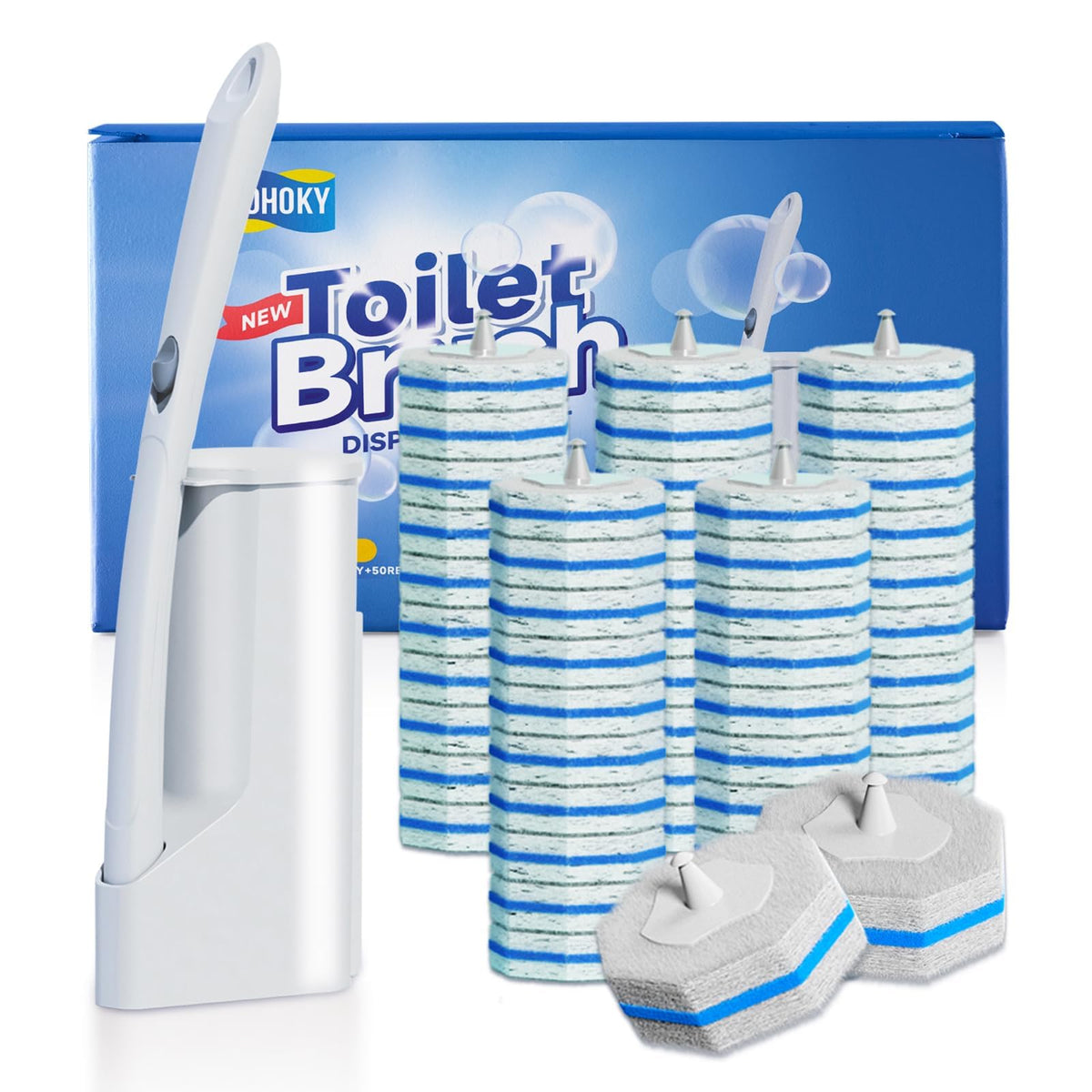 Hohoky toilet brush cleaning system kit shown for easy bathroom maintenance