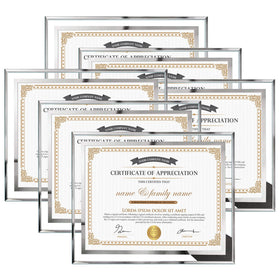 Hoikwo 8.5x11 frame front view highlights a clear certificate display for desks.