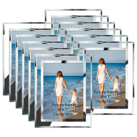 Hoikwo bulk 5x7 glass frame with silver edge for elegant display.