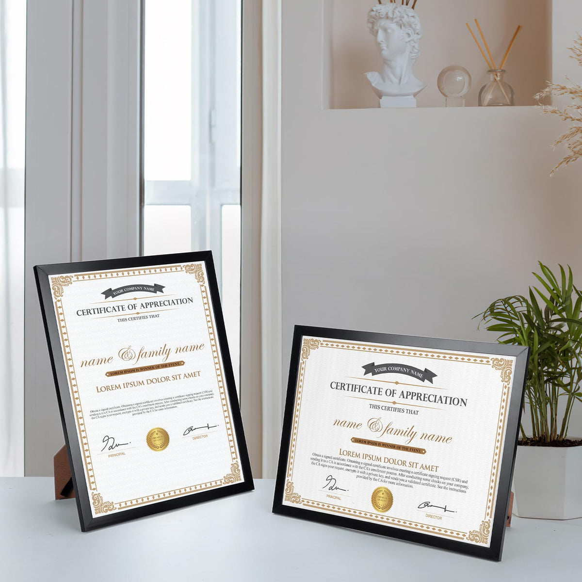 Hoikwo certificate frame set ideal for diplomas and awards.