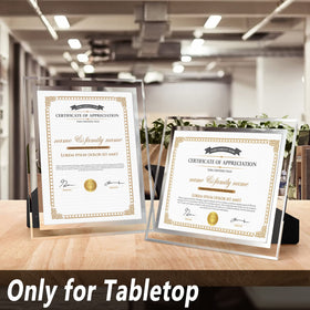 Hoikwo frame on desk shows diplomas attractively for home or office.