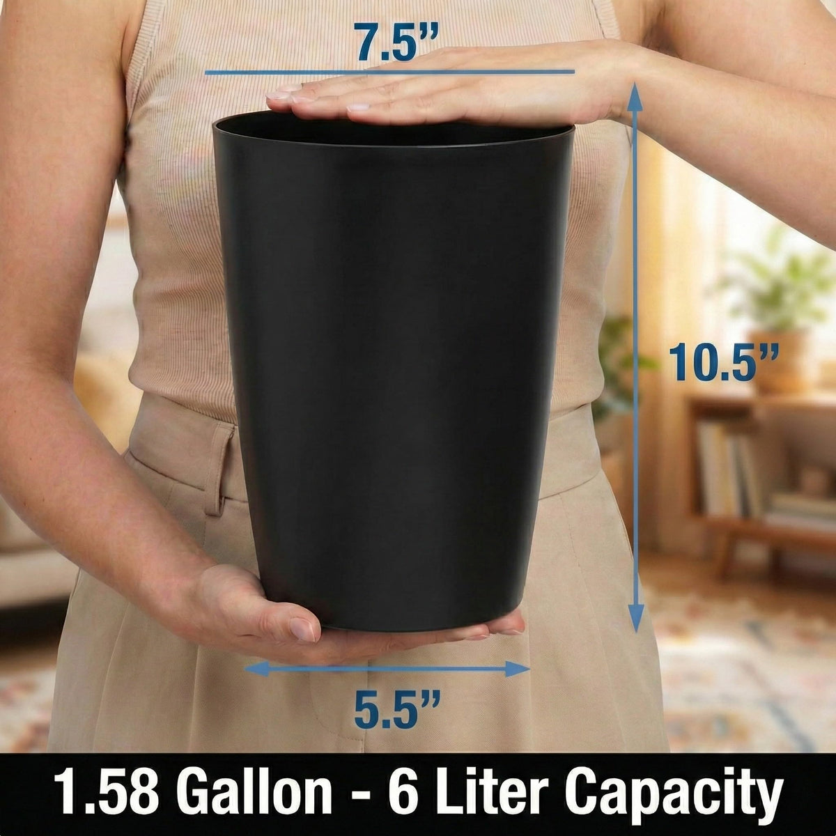 HOLDN’ STORAGE mini waste basket close-up material, durable polypropylene for daily use.