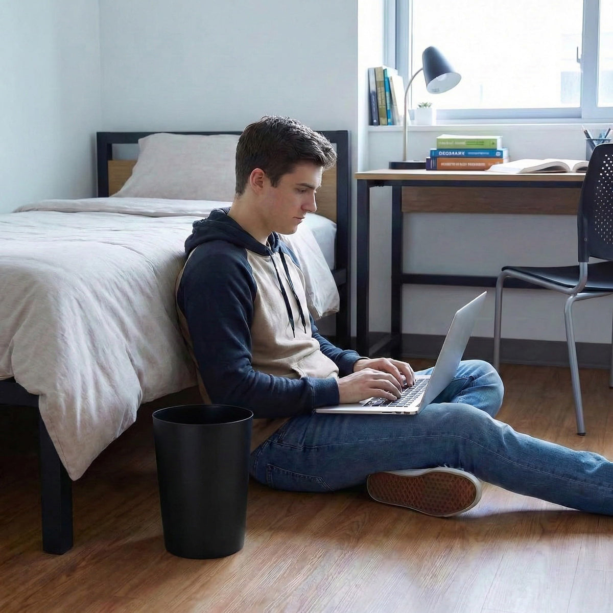 HOLDN’ STORAGE mini waste basket under sink, subtle placement for organized spaces.