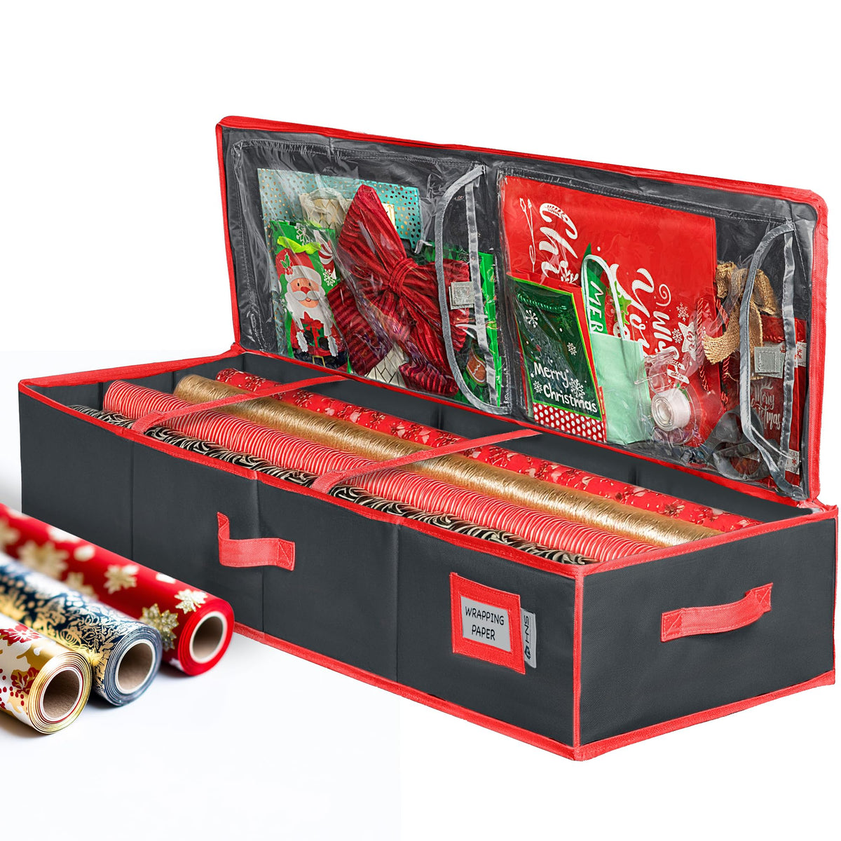 HOLDN’ STORAGE premium wrap underbed design keeps supplies neatly tucked away.