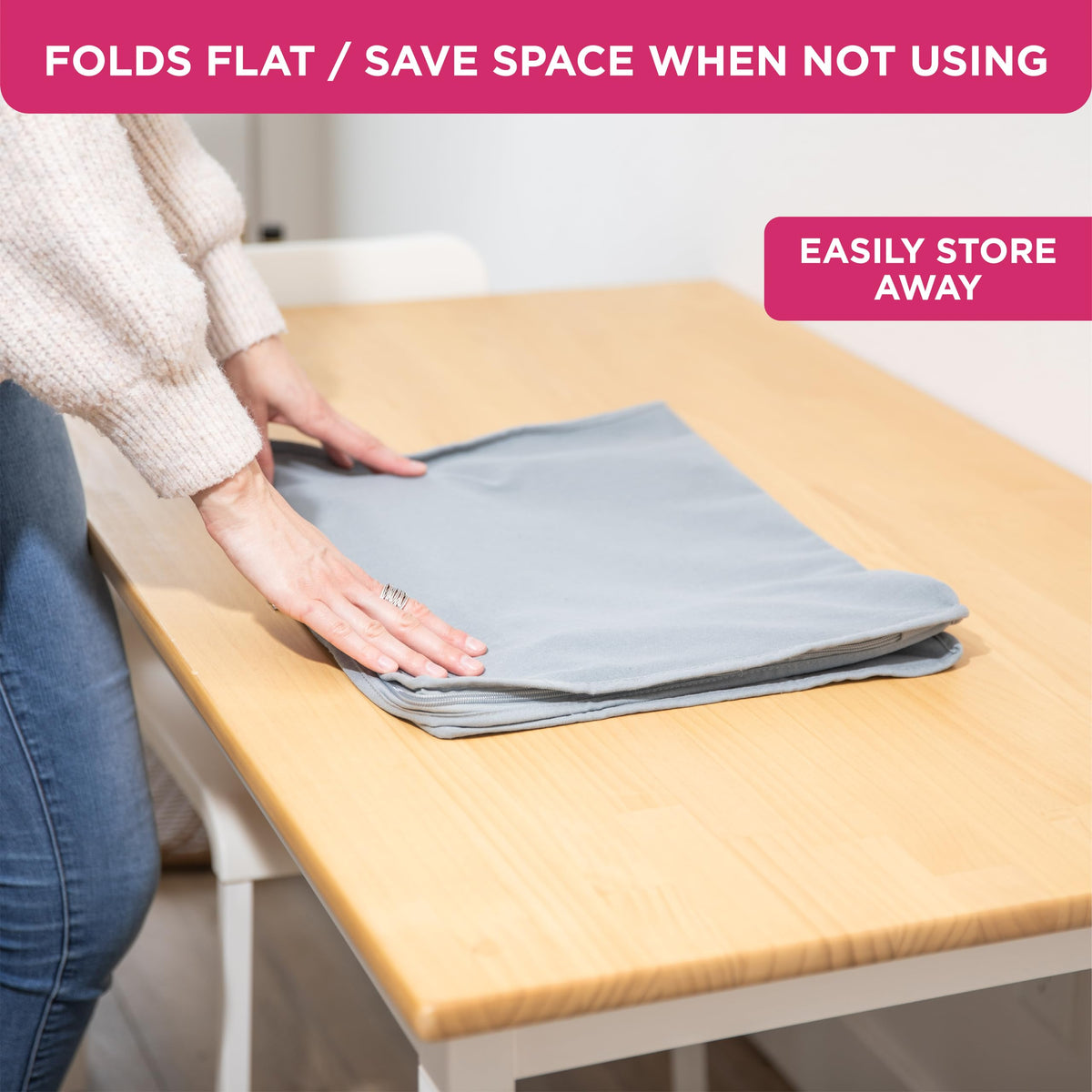 Storage of sweaters and bedding under the bed