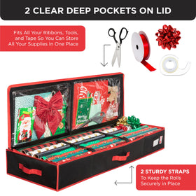 HOLDN’ STORAGE deep vinyl pockets protect bows and ribbons.