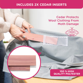 Underbed bags stacked in collapsible layout for space efficiency