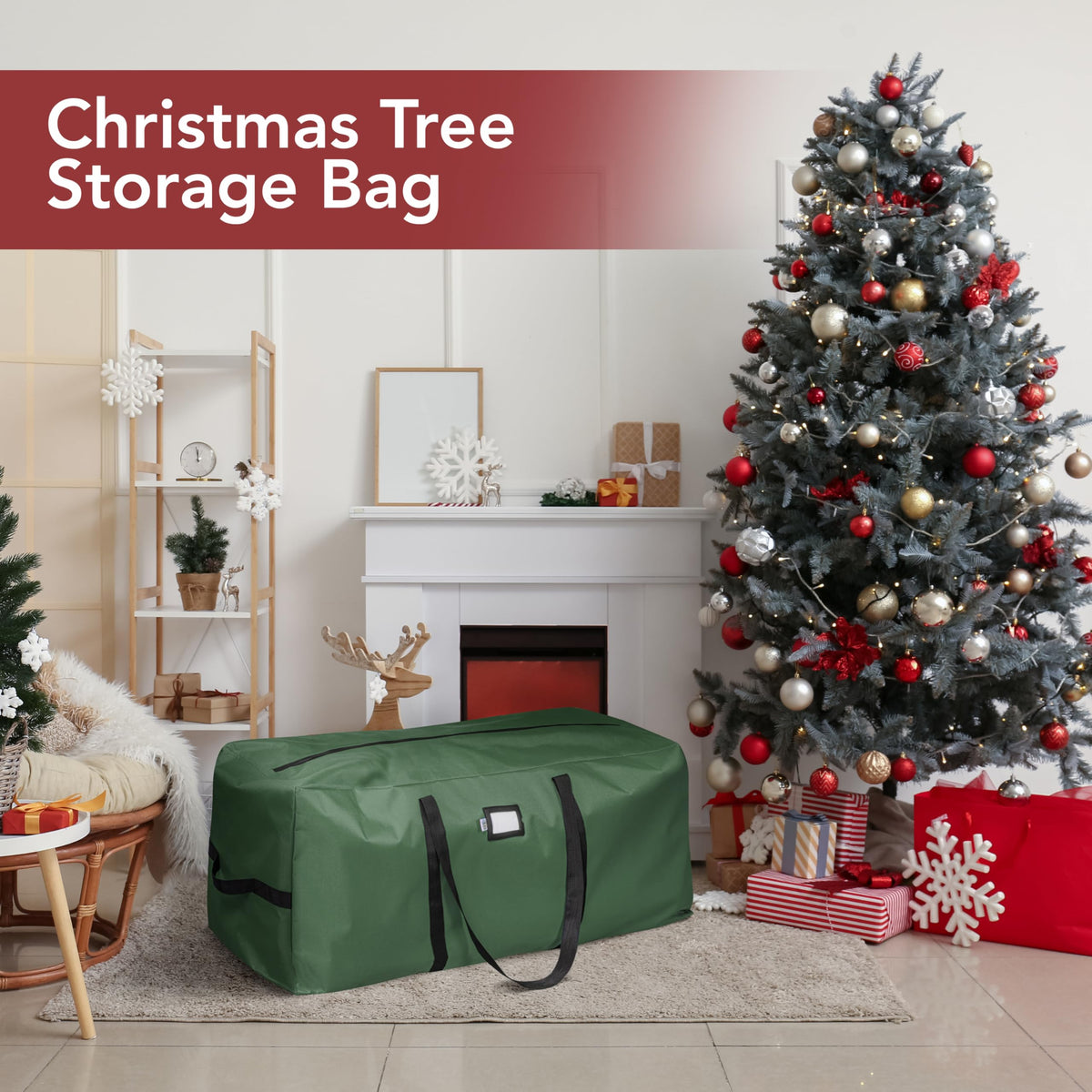 Holiday Cheer space-saving solution keeps holiday items neatly organized.