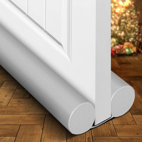Holikme door draft stopper 32-inch grey front view reduces drafts and enhances comfort.