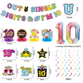 Holkcog 10th birthday banner set adds festive signage.