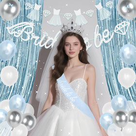 Holkcog 12-inch latex balloons for classic blue and white party decor.