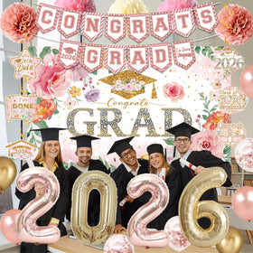 Holkcog 2026 rose-gold balloons enhance celebratory photos